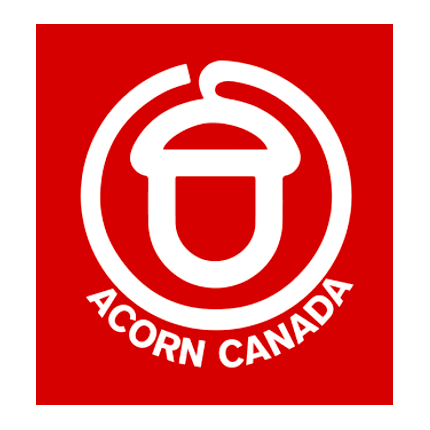 Acorn Canada logo: line drawing of an acorn inside an open circle.