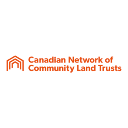 Logo in orange, a house is represented by three lines nested into one another, looking like either a perspective or a community of houses.