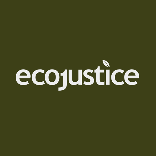 Ecojustice logo with a leaf on the 